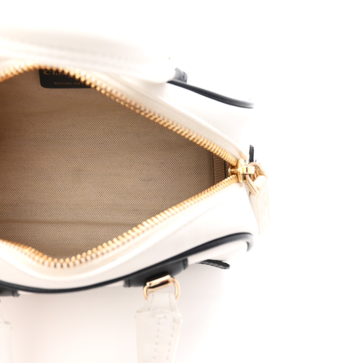 Christian Dior Calfskin Micro Dior Vibe Zip Bowling Bag White 5 of 11