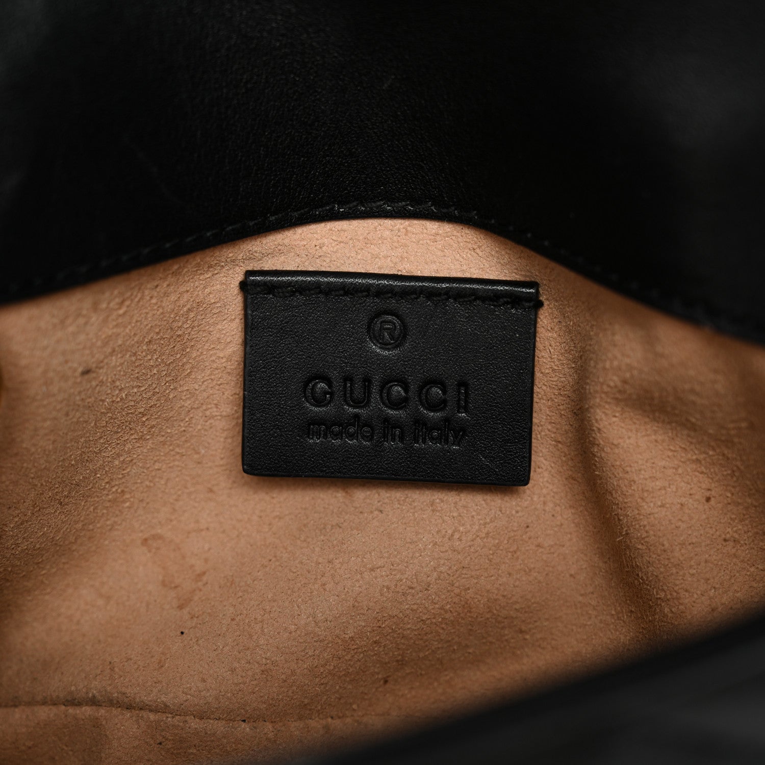 Gucci Calfskin Matelasse Super Mini GG Marmont Shoulder Bag Black 5 of 13