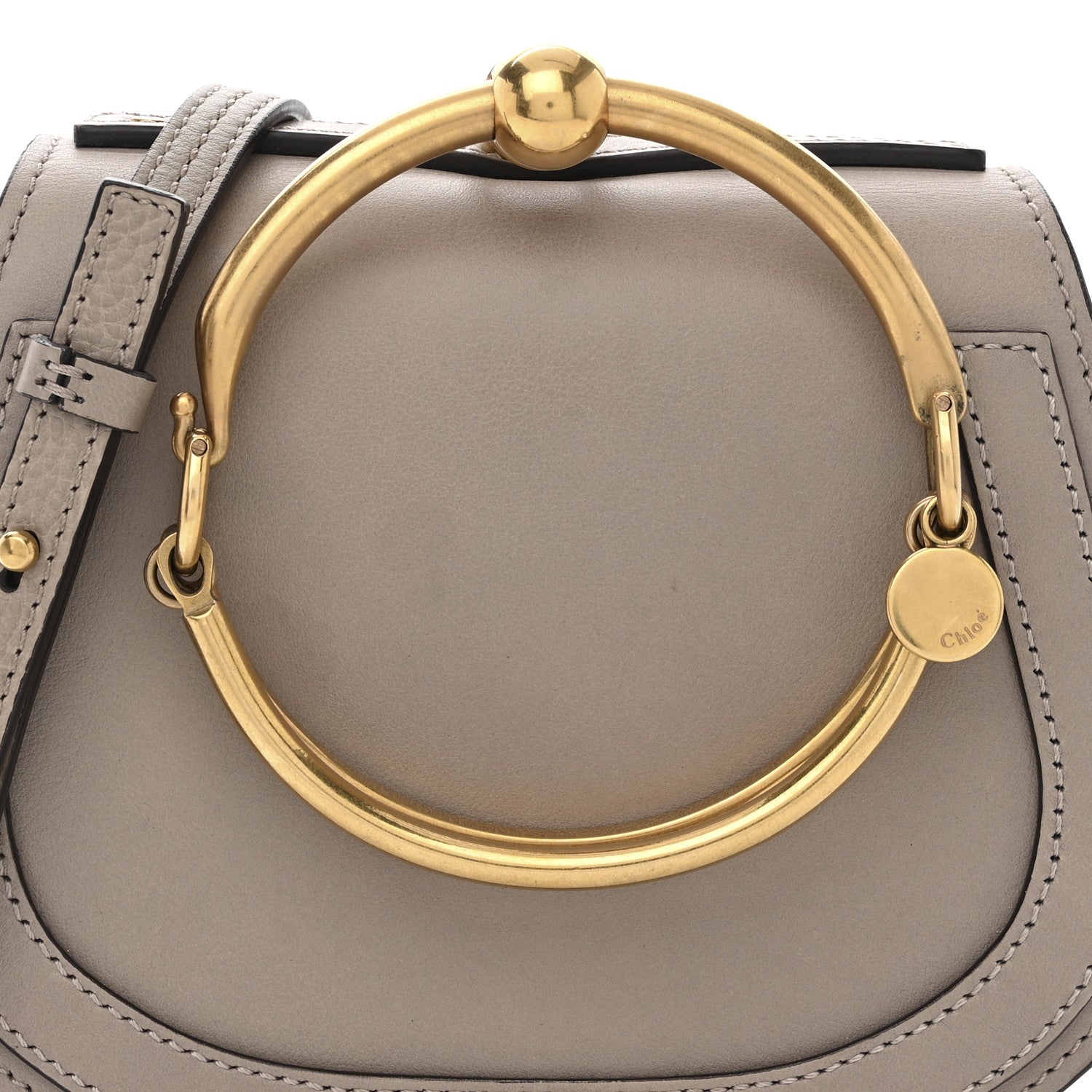 Chloe Calfskin Suede Small Nile Bracelet Bag Motty Grey 8 of 11