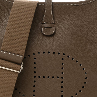 Hermes Taurillon Clemence Evelyne III PM Etoupe 8 of 12