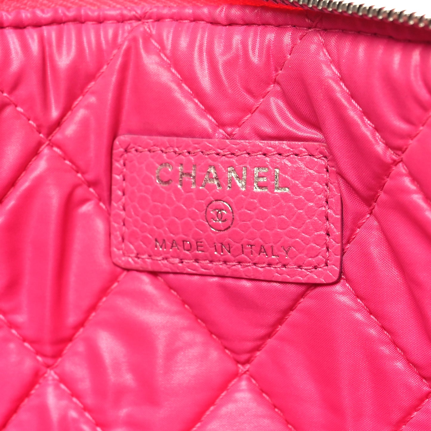 Caviar Quilted Large Cosmetic Case Pink