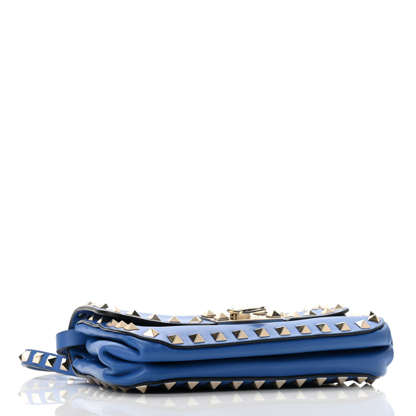 Vitello Mini Rockstud Flap Saddle Crossbody Bag Light Sapphire