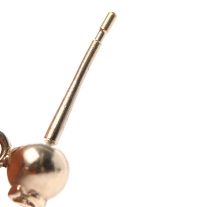 Chanel Medallion Clover CC Drop Earrings Light Gold 6 of 7