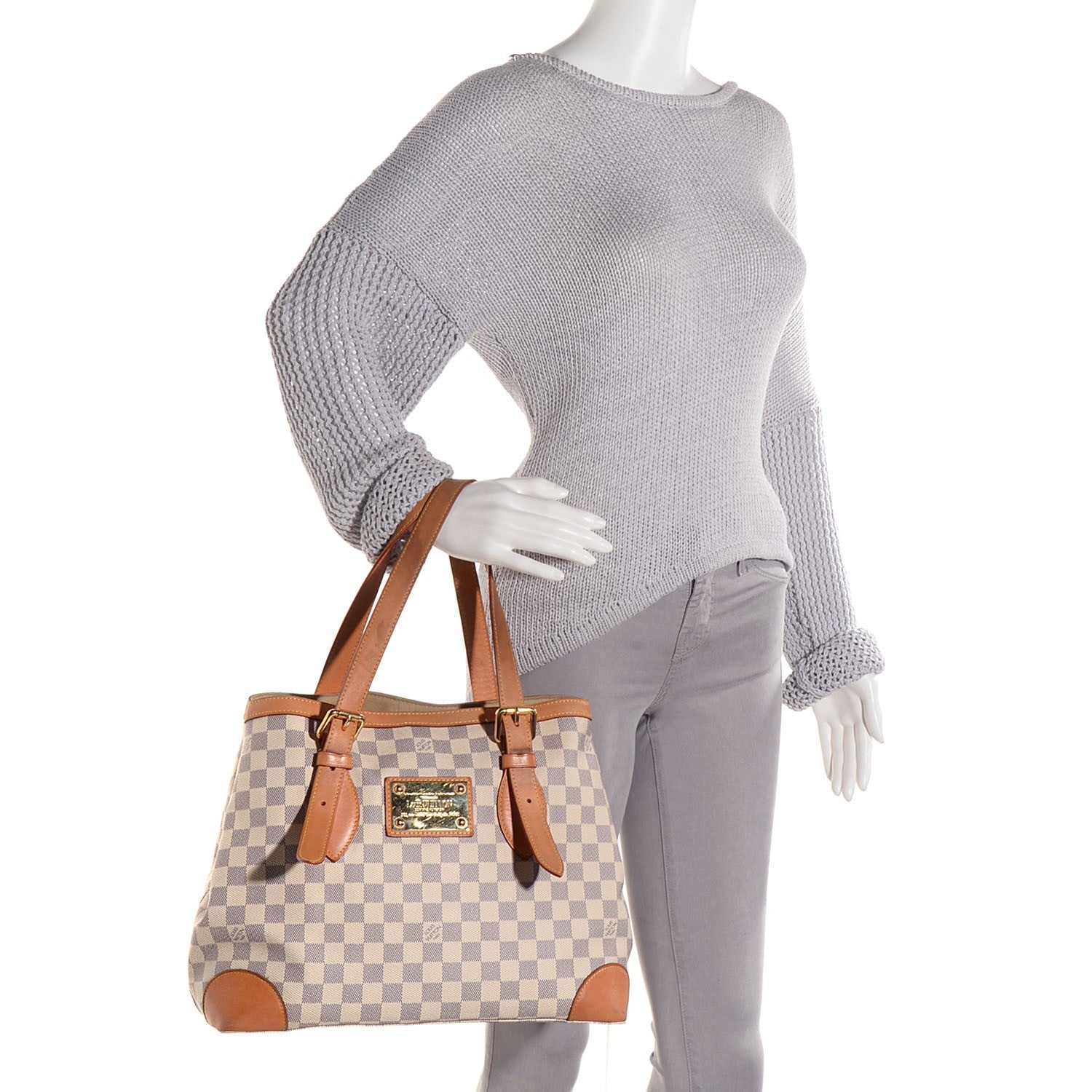 Louis Vuitton Damier Azur Hampstead MM 2 of 7