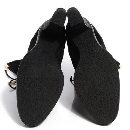 Louis Vuitton Suede Lace Up Ankle Boots 37.5 Black 5 of 8