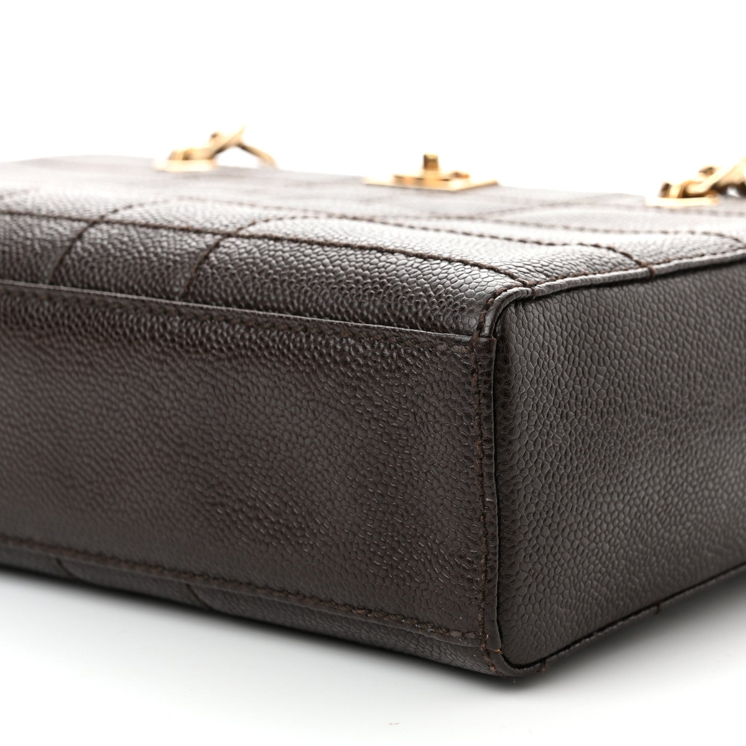 Chanel Caviar Chocolate Bar Quilted Shoulder Bag Dark Brown 9 of 10
