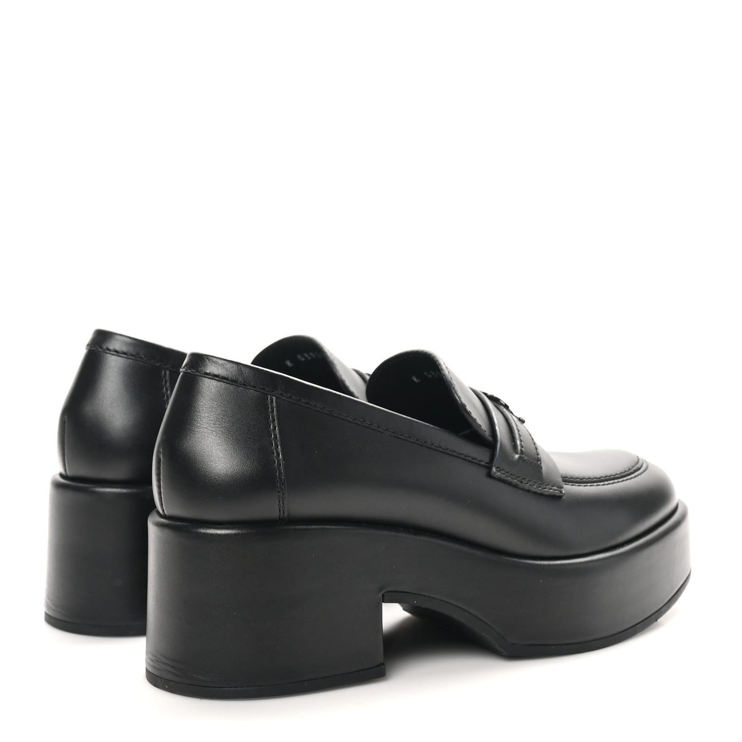 Calfskin CC Platform Loafers 37 Black