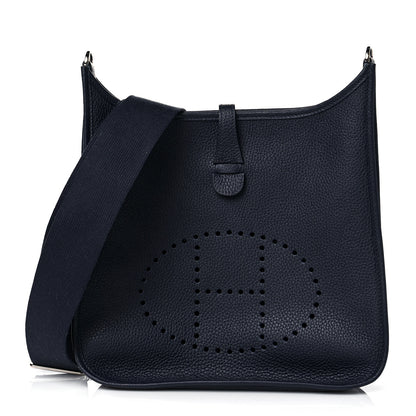 Hermes Taurillon Clemence Evelyne III PM Bleu Nuit 1 of 9
