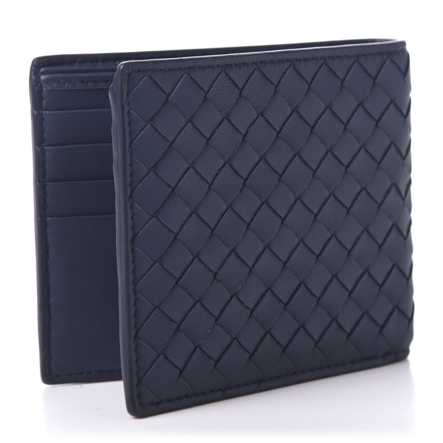 Bottega Veneta Nappa Intrecciato Bi-Fold Wallet Denim 3 of 8