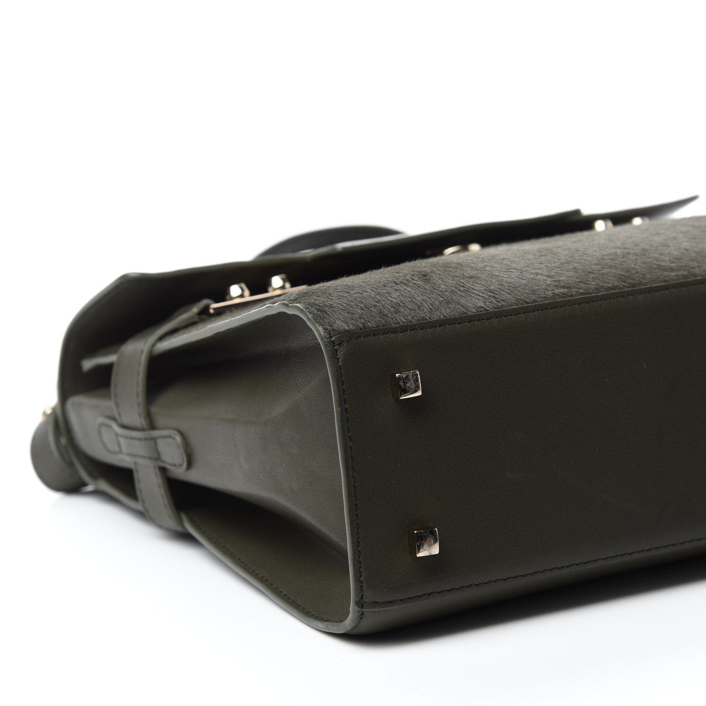 Calf Hair MM Tempete Satchel Kaki