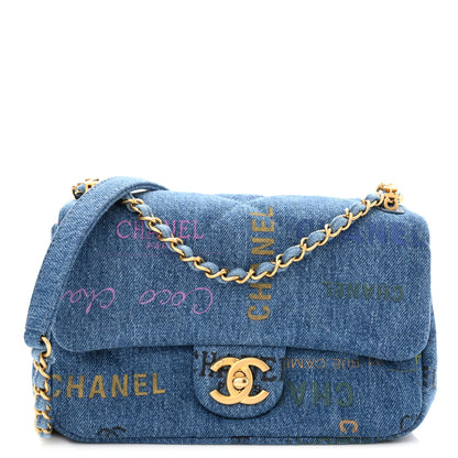 Chanel Denim Quilted Mini Denim Mood Rectangular Flap Blue Multicolor 1 of 11