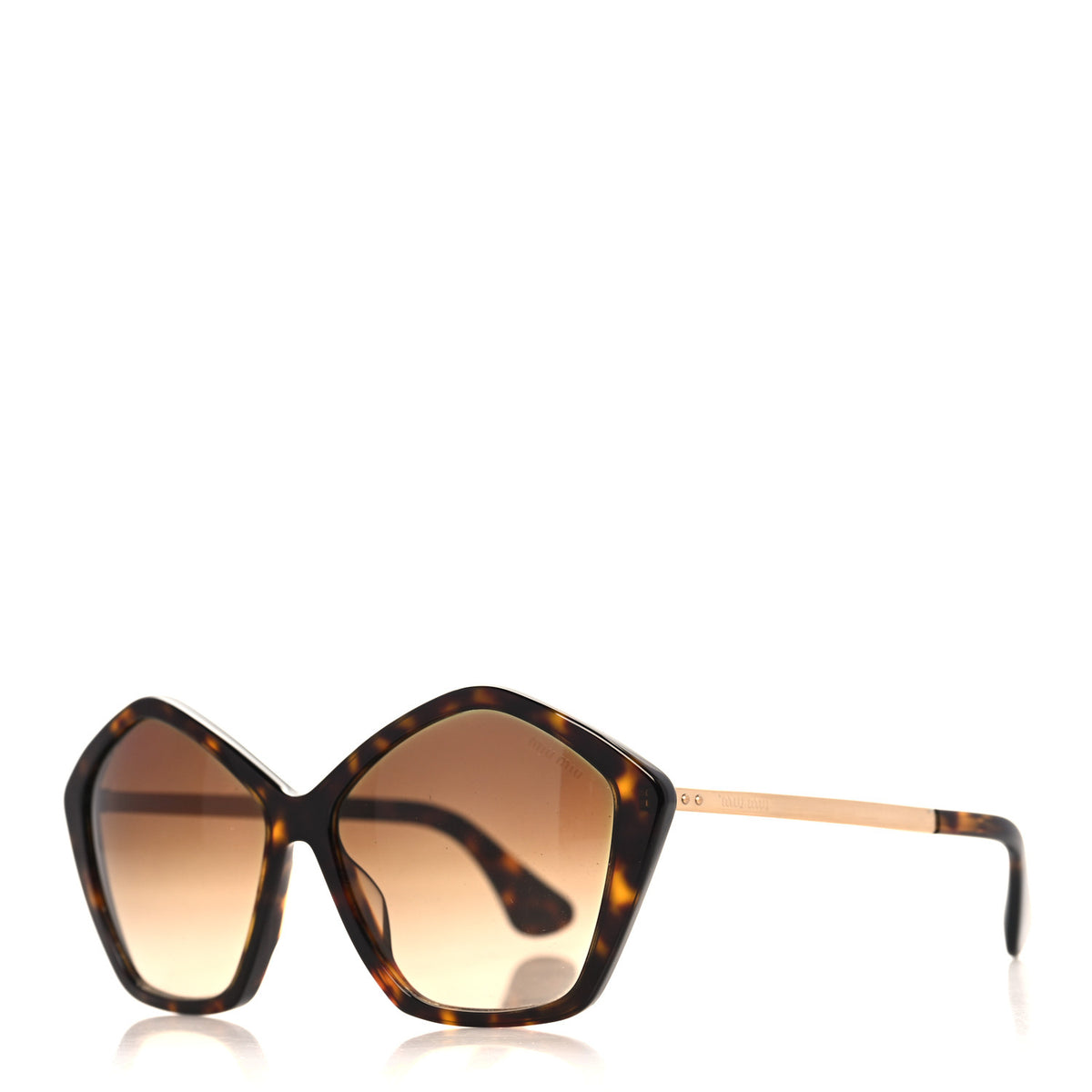 Miu Miu Acetate Geometric Sunglasses SMU11N Tortoise 1 of 7