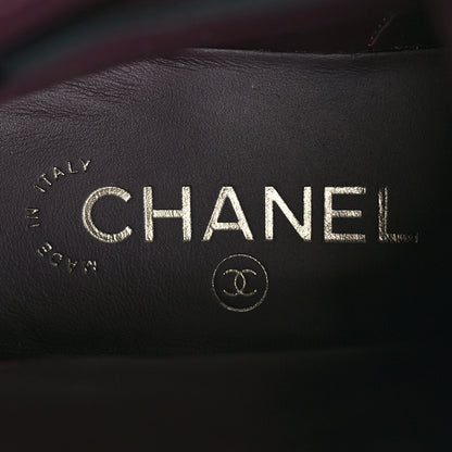 Chanel Crackled Calfskin Velvet Pearl Combat Short Boots 37.5 Black 8 of 9