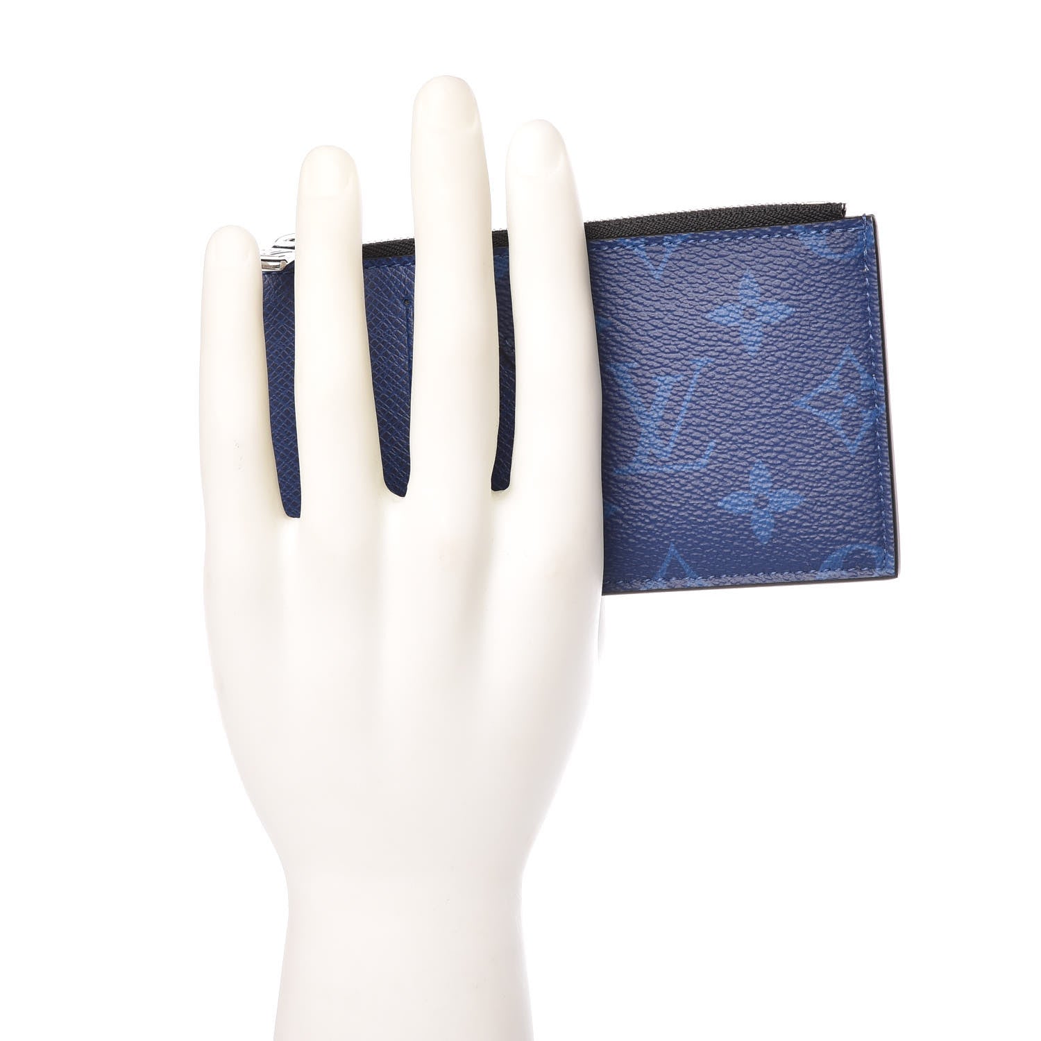 Louis Vuitton Monogram Taiga Coin Card Holder Cobalt 2 of 7