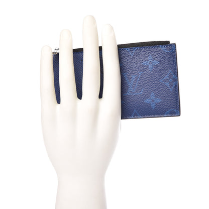 Louis Vuitton Monogram Taiga Coin Card Holder Cobalt 2 of 7