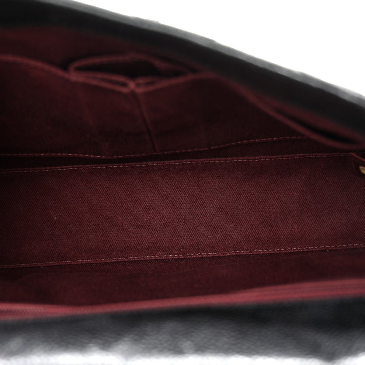 Crumpled Grained Calfskin Medium CC Crave Flap Black