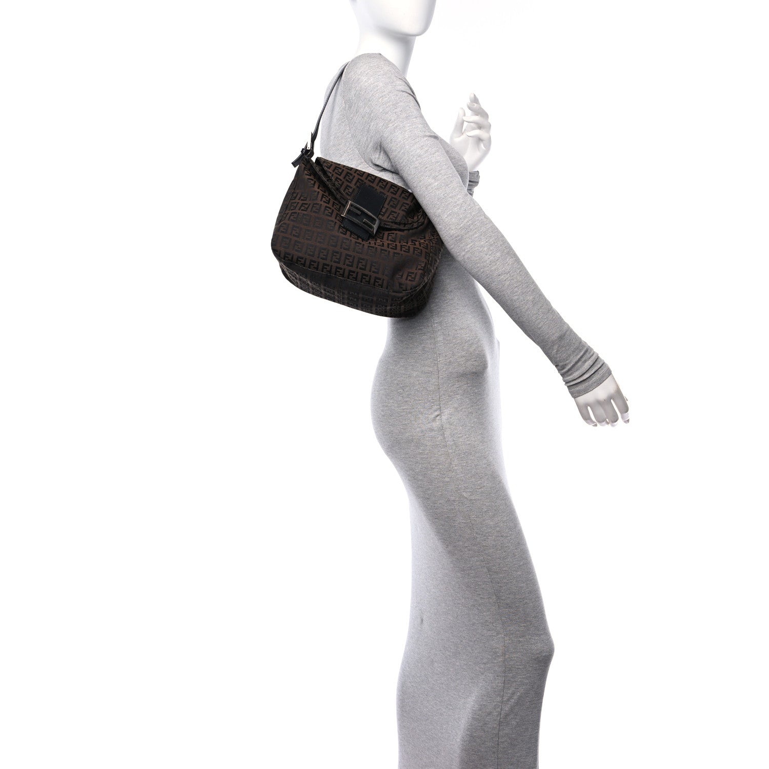 Fendi Zucchino Vitello Mama Baguette Black Moro 2 of 9