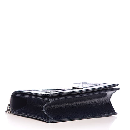 Christian Dior Crackled Deerskin Medium Diorama Flap Bag Navy 4 of 11