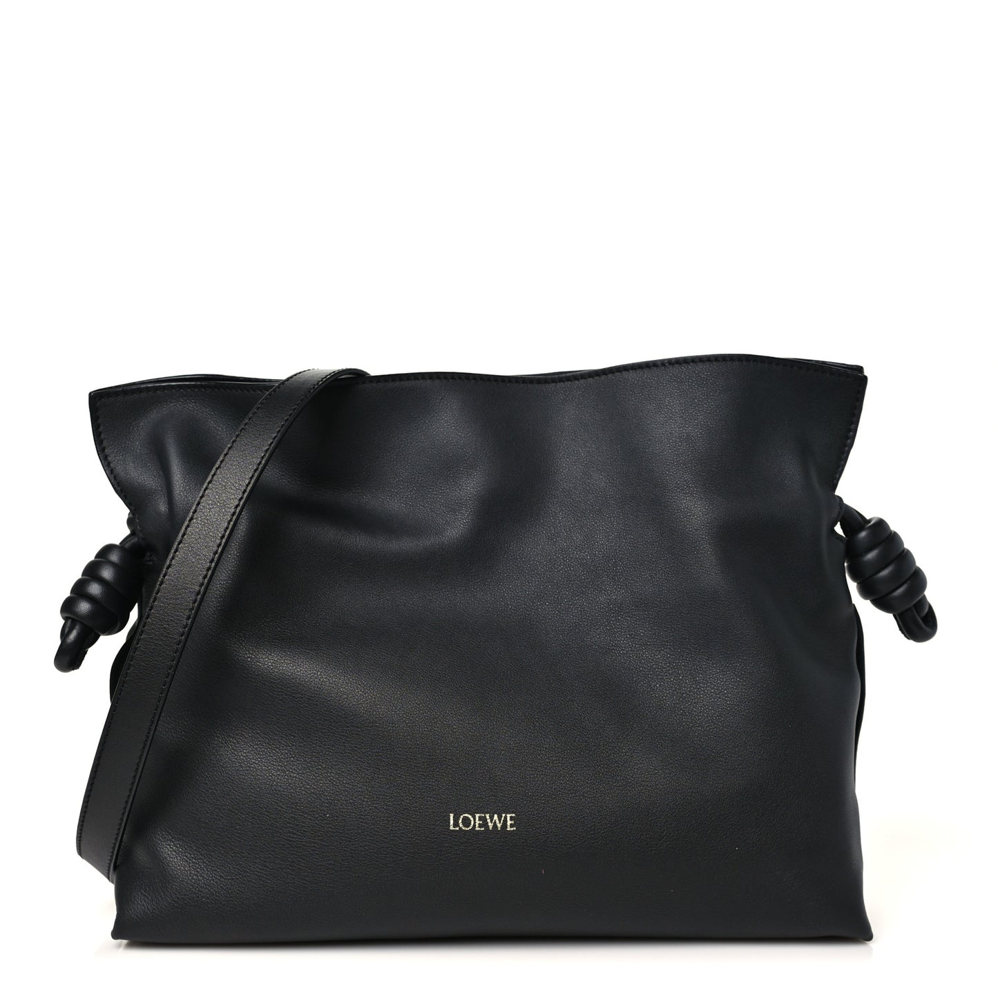 Nappa Medium Flamenco Knot Bag Black