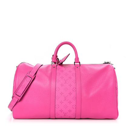 Louis Vuitton LOUIS VUITTON Taigarama Keepall Bandouliere 50 Fuchsia 1 of 10