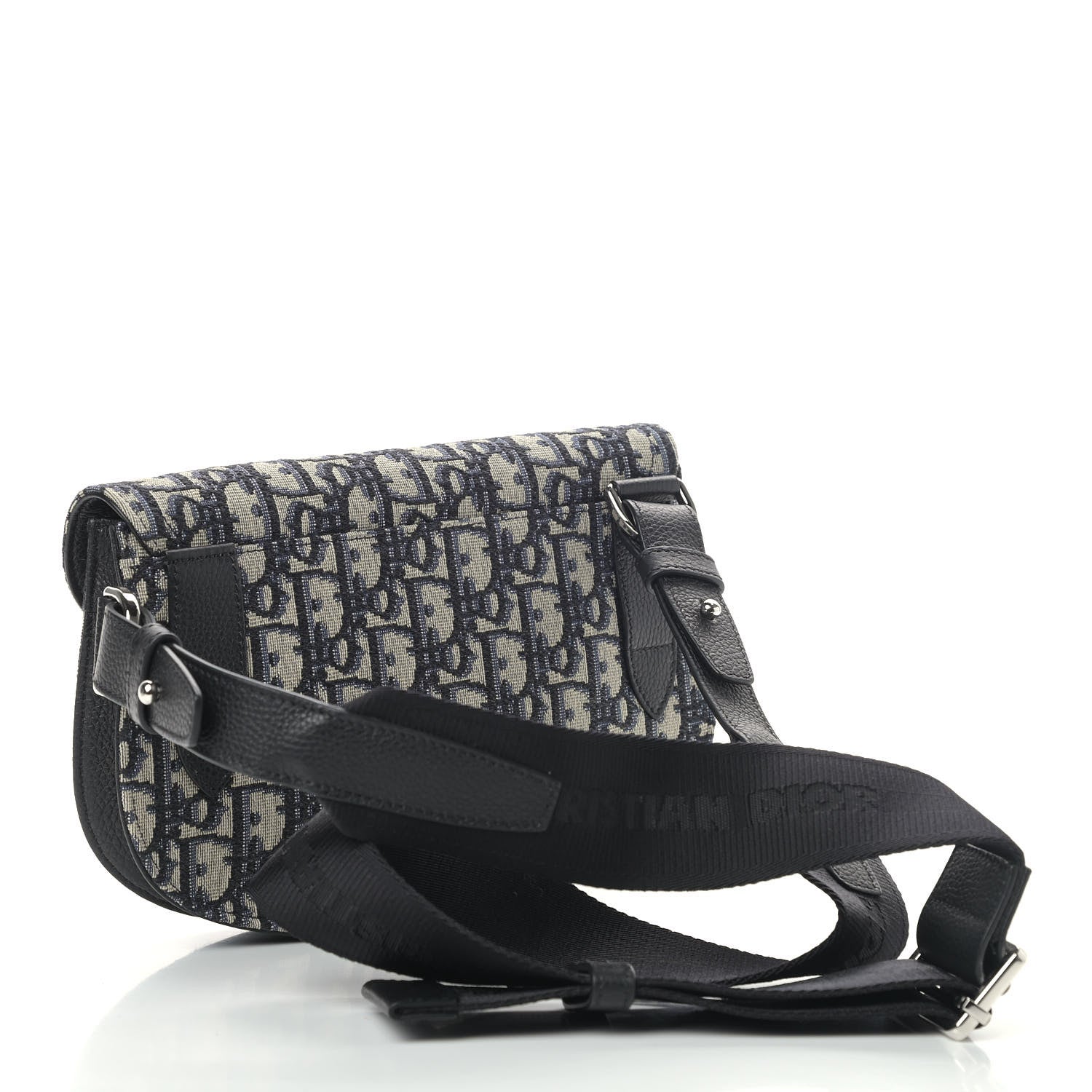 Christian Dior Oblique Saddle Messenger Pouch Beige Black 3 of 9