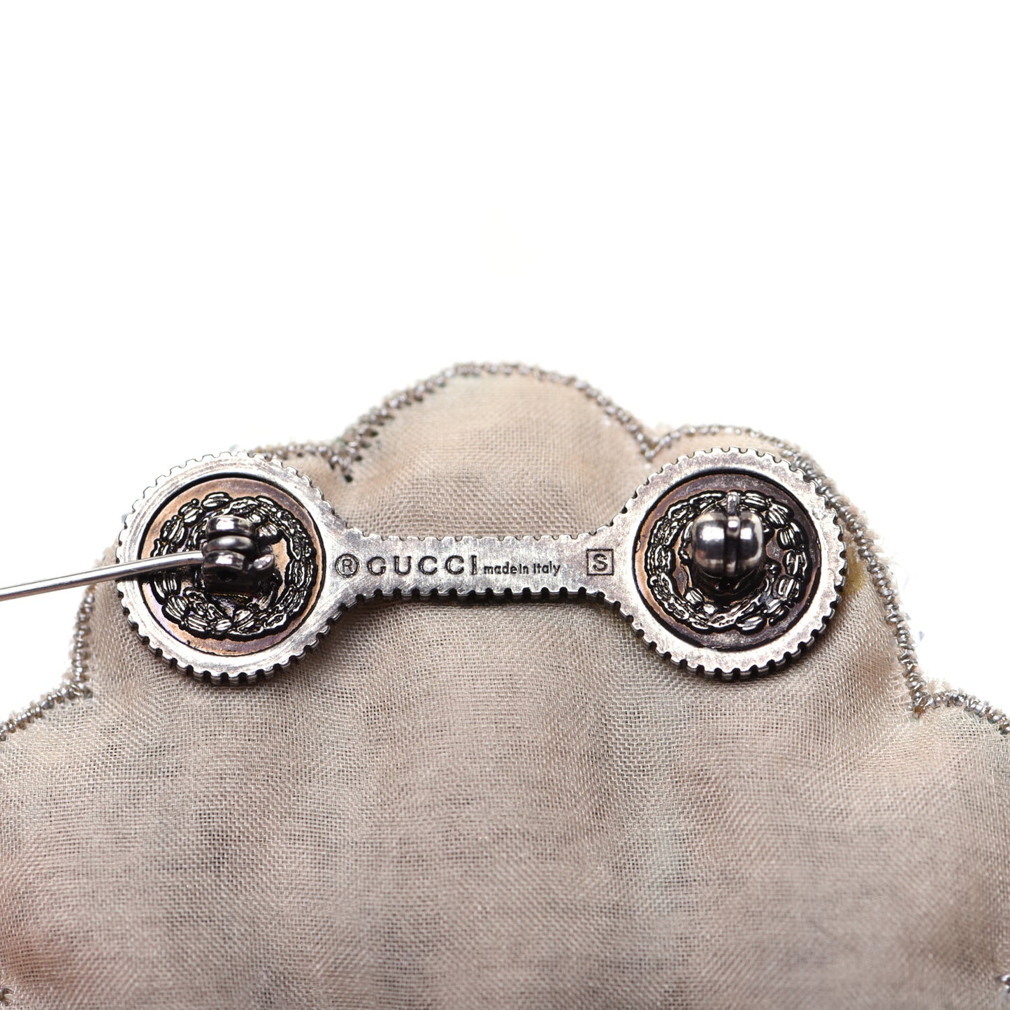 Crystal Shell Brooch Silver