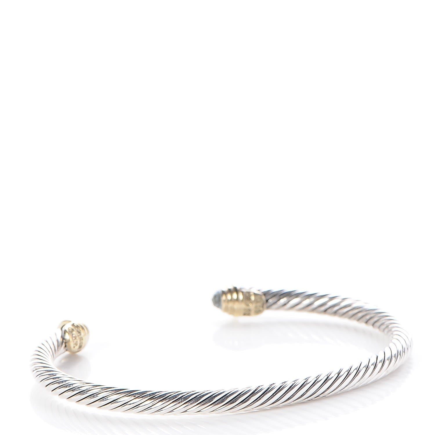 David Yurman Sterling Silver 14K Yellow Gold Blue Topaz 5mm Cable Classics Petite Color Bracelet 3 of 5