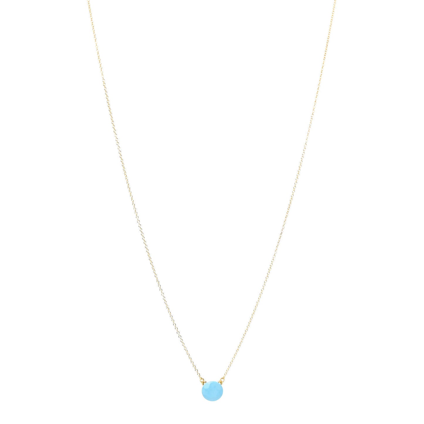 18K Yellow Gold Turquoise Elsa Peretti 1 Carat Pendant Necklace