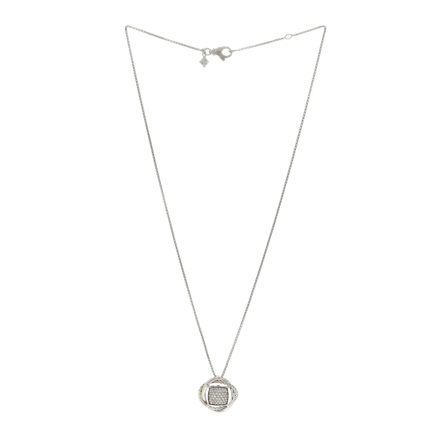 Sterling Silver Diamond 20mm Infinity Pendant Necklace
