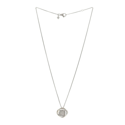 David Yurman Sterling Silver Diamond 20mm Infinity Pendant Necklace 2 of 3