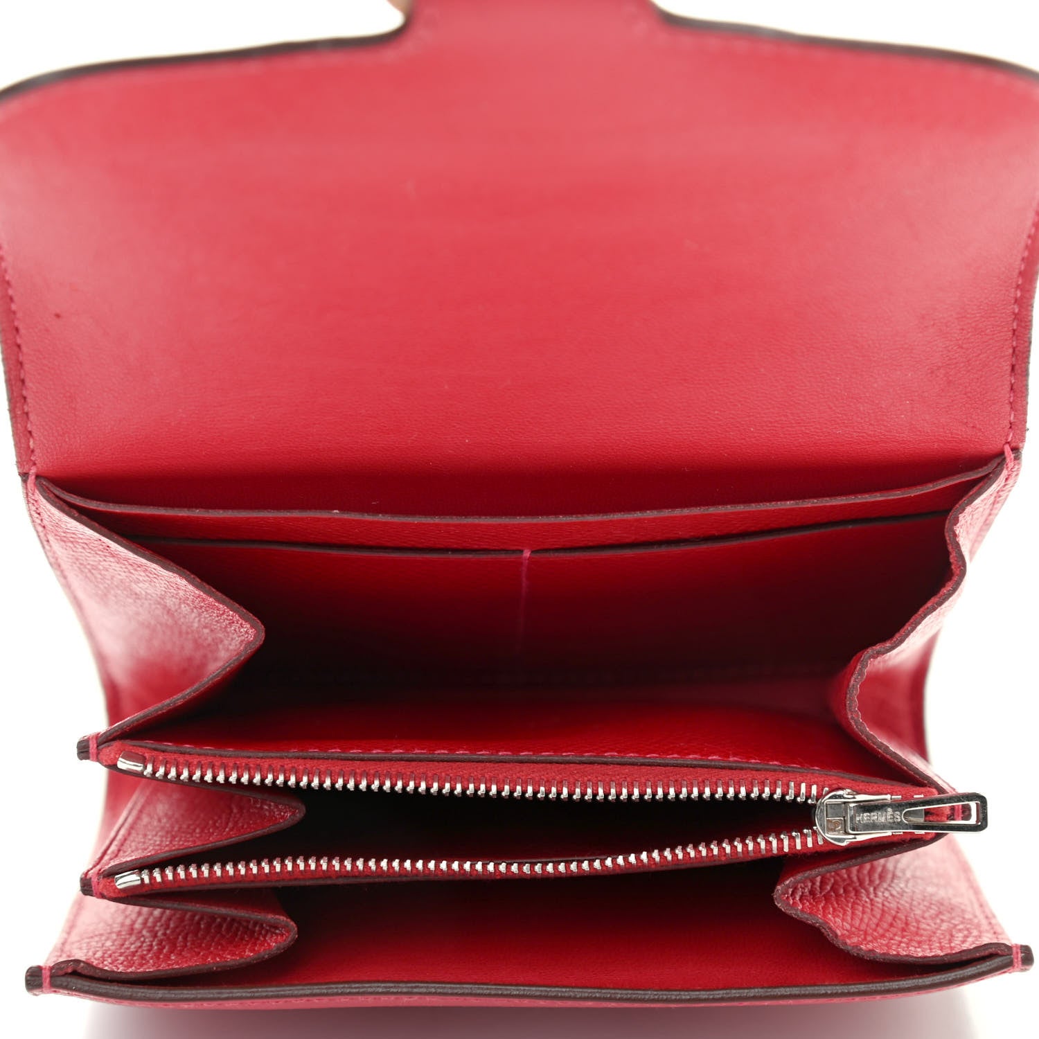 Hermes Epsom Constance Short Wallet Rouge Casaque 4 of 4