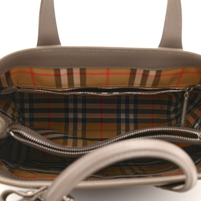 Burberry Derby Calfskin House Check Medium Banner Tote Thistle Grey 5 of 12
