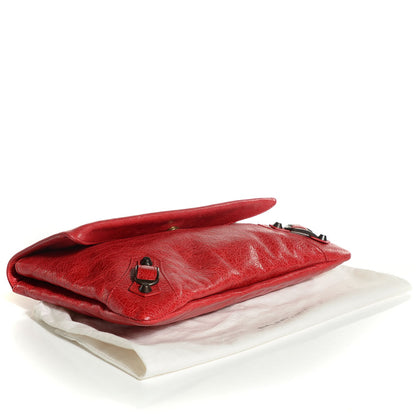 Balenciaga Agneau Classic Hardware Envelope Clutch Rouge Coquelicot 4 of 8