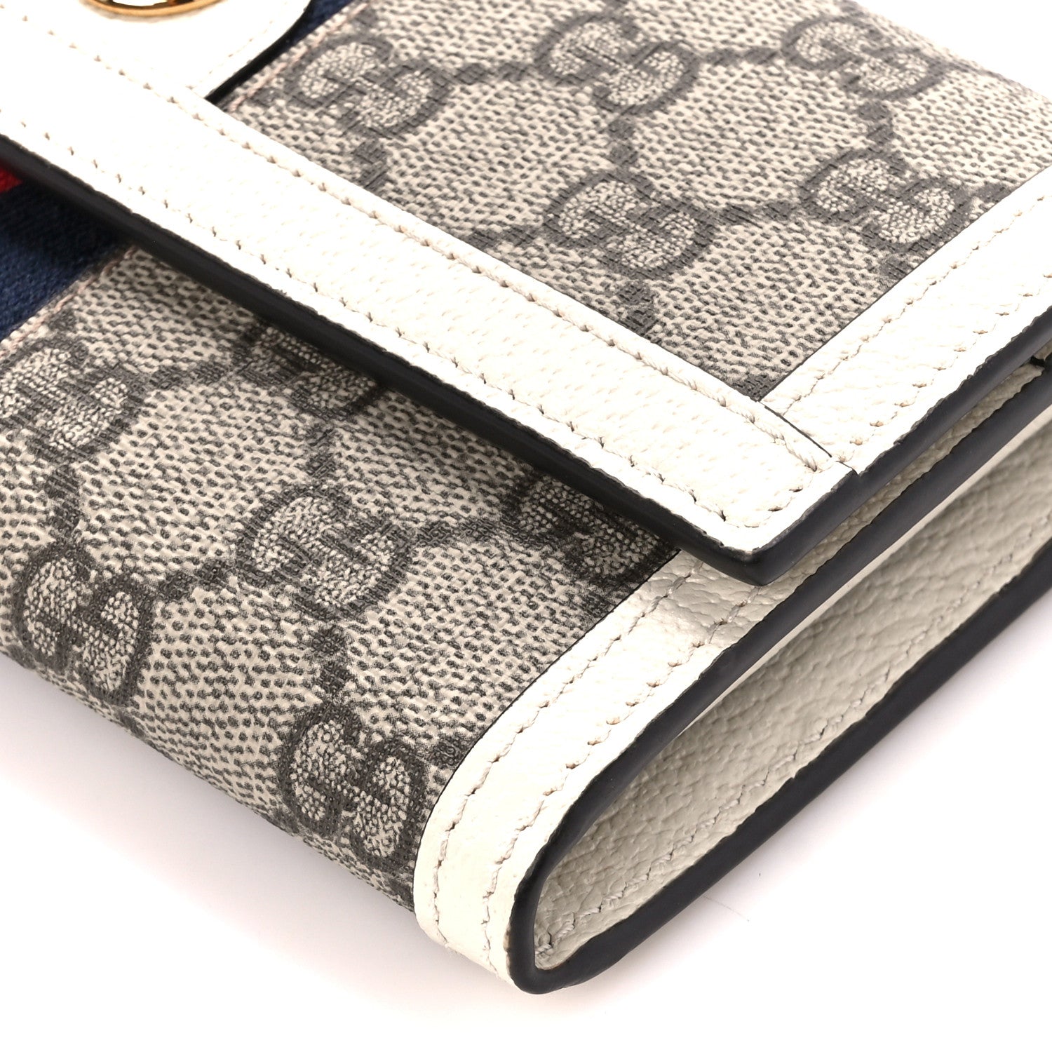 Gucci GG Supreme Monogram Web Ophidia Continental Wallet Beige White 10 of 11