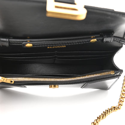 Balenciaga Shiny Box Calfskin Hourglass Chain Bag Black 5 of 13