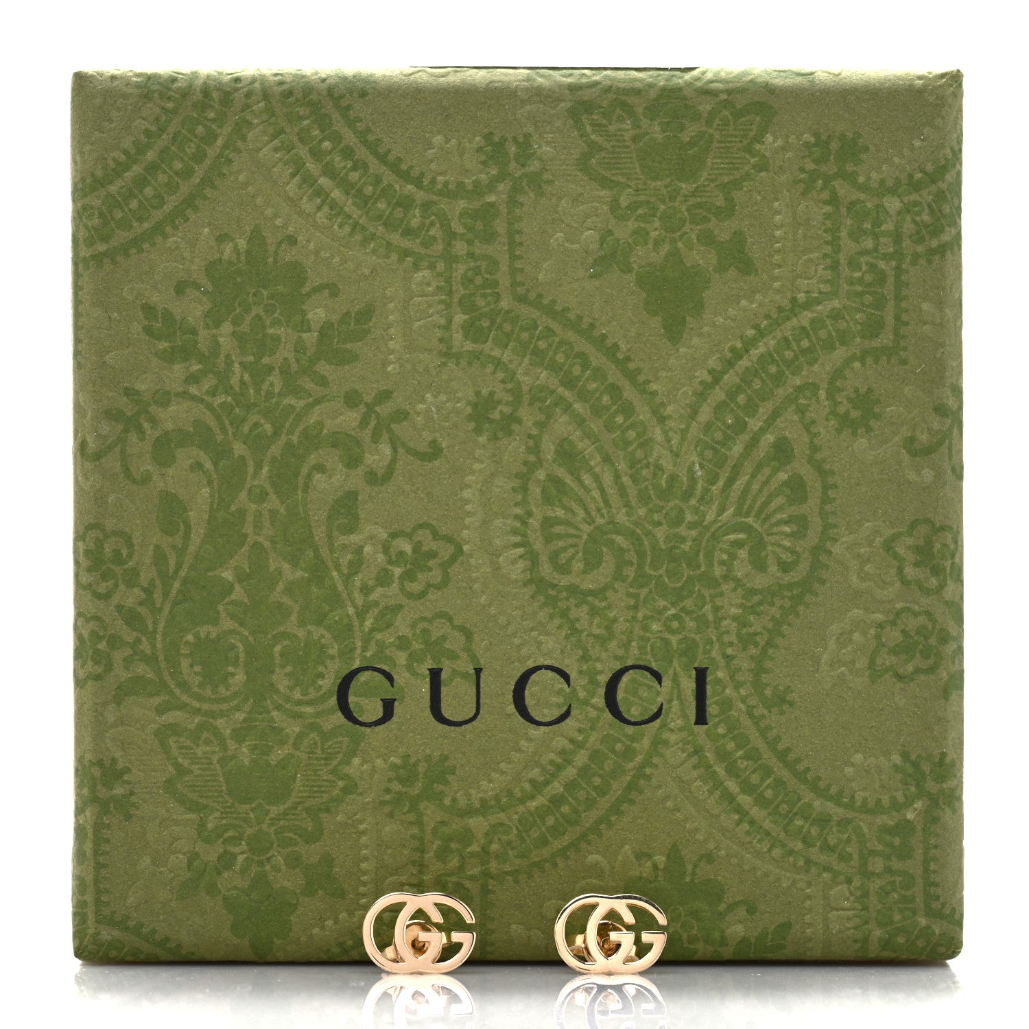 Gucci 18K Yellow Gold GG Tissue Stud Earrings 5 of 5