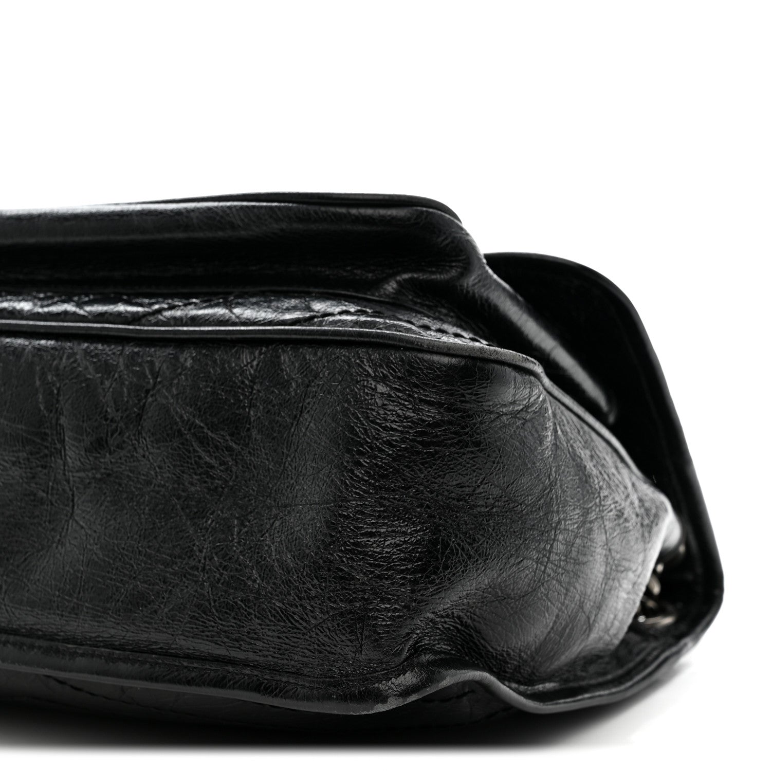 Saint Laurent Crinkled Calfskin Matelasse Monogram Medium Niki Chain Satchel Black 12 of 15