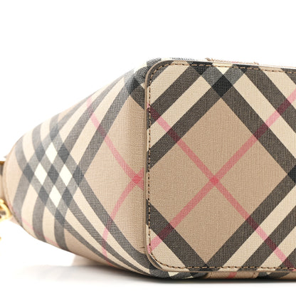 Burberry E-Canvas Check Daphne Tote Archive Beige 9 of 10