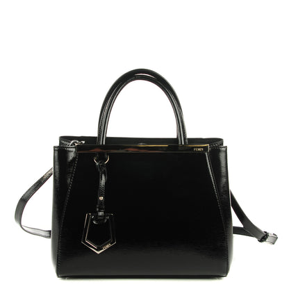 Fendi Patent Vitello Elite Petite 2Jours Tote Black 1 of 9