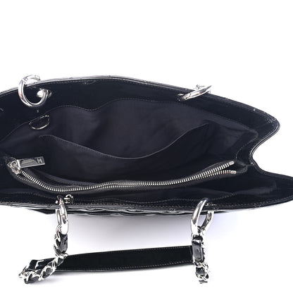 Chanel Patent Quilted Grand Shopping Tote GST Black 5 of 9