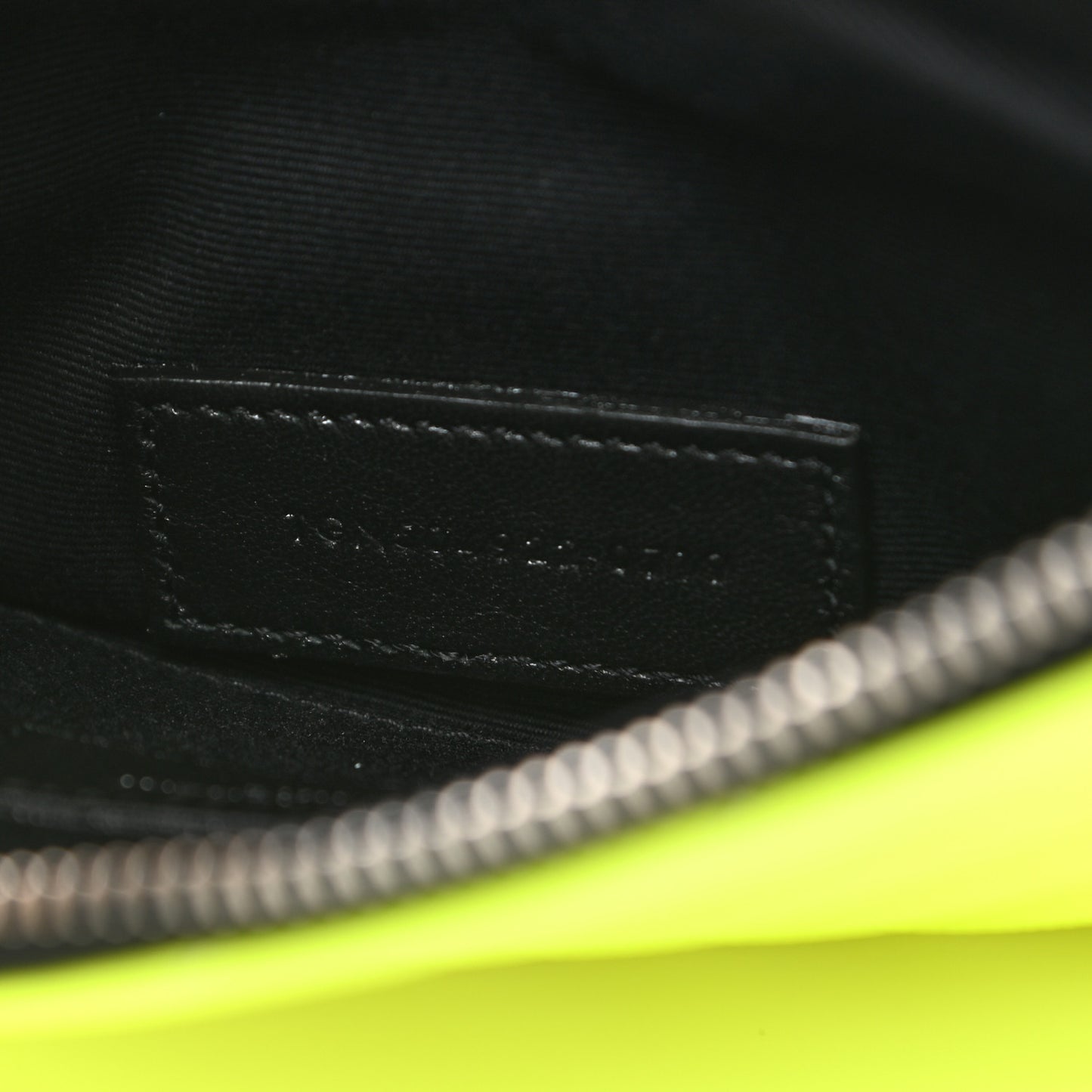 Patent Grain De Poudre Matelasse Chevron Monogram Bill Pouch Neon Yellow
