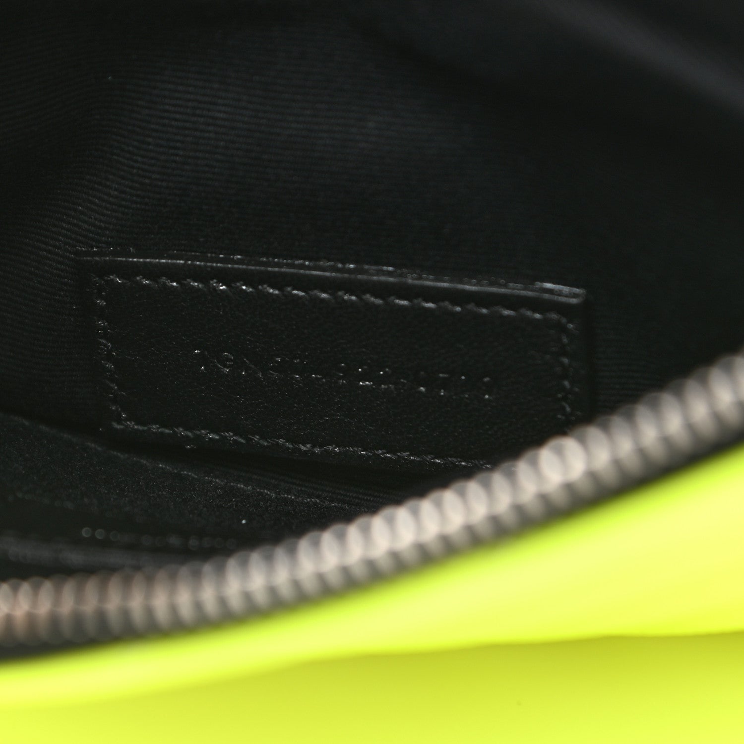 Saint Laurent Patent Grain De Poudre Matelasse Chevron Monogram Bill Pouch Neon Yellow 7 of 7