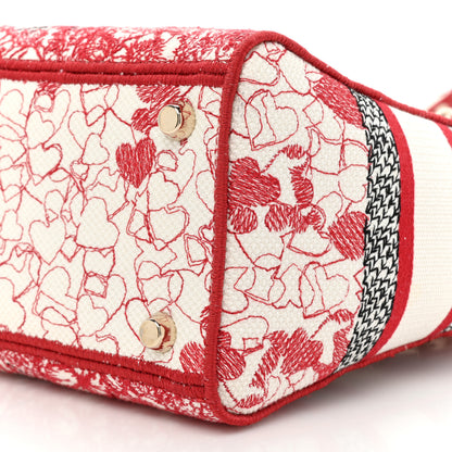Christian Dior Canvas Embroidered Medium Dioramour D-Royaume Lady D-Lite Red Multicolor 8 of 14