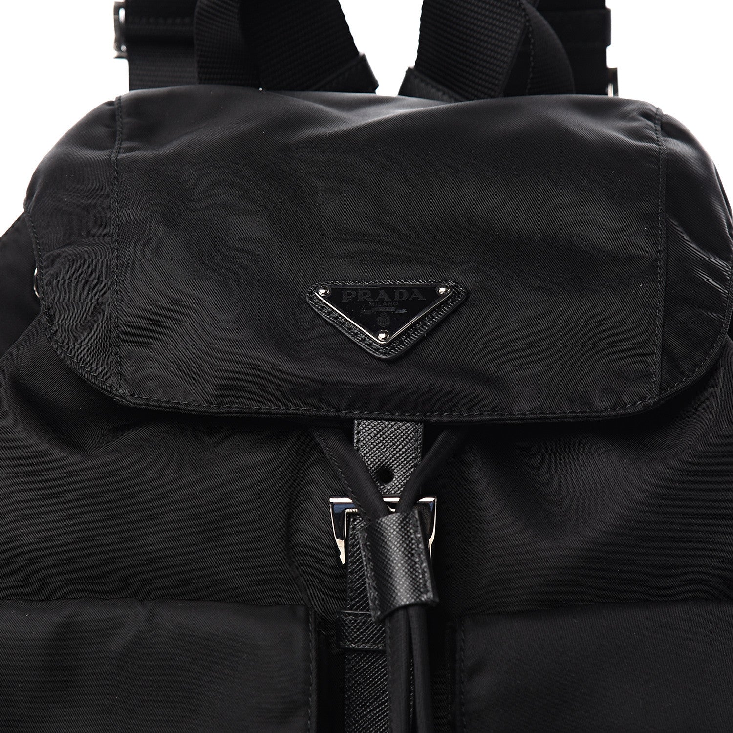 Prada Tessuto Nylon Saffiano Medium Backpack Black 9 of 9