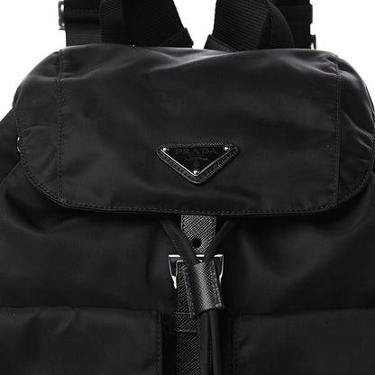 Prada Tessuto Nylon Saffiano Medium Backpack Black 9 of 9