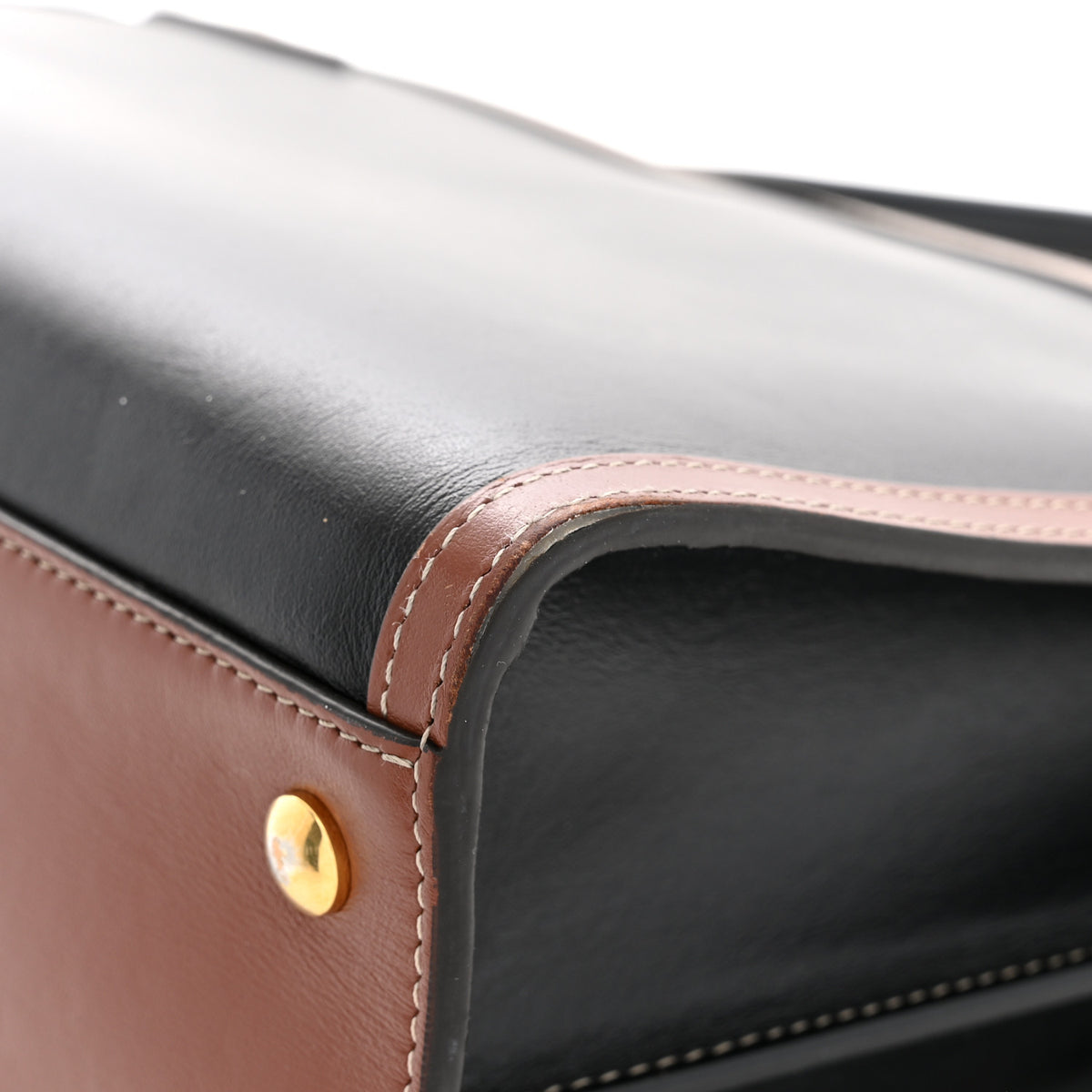 Burberry Calfskin Vintage Check Small Two Handle Title Bag  Black 10 of 14
