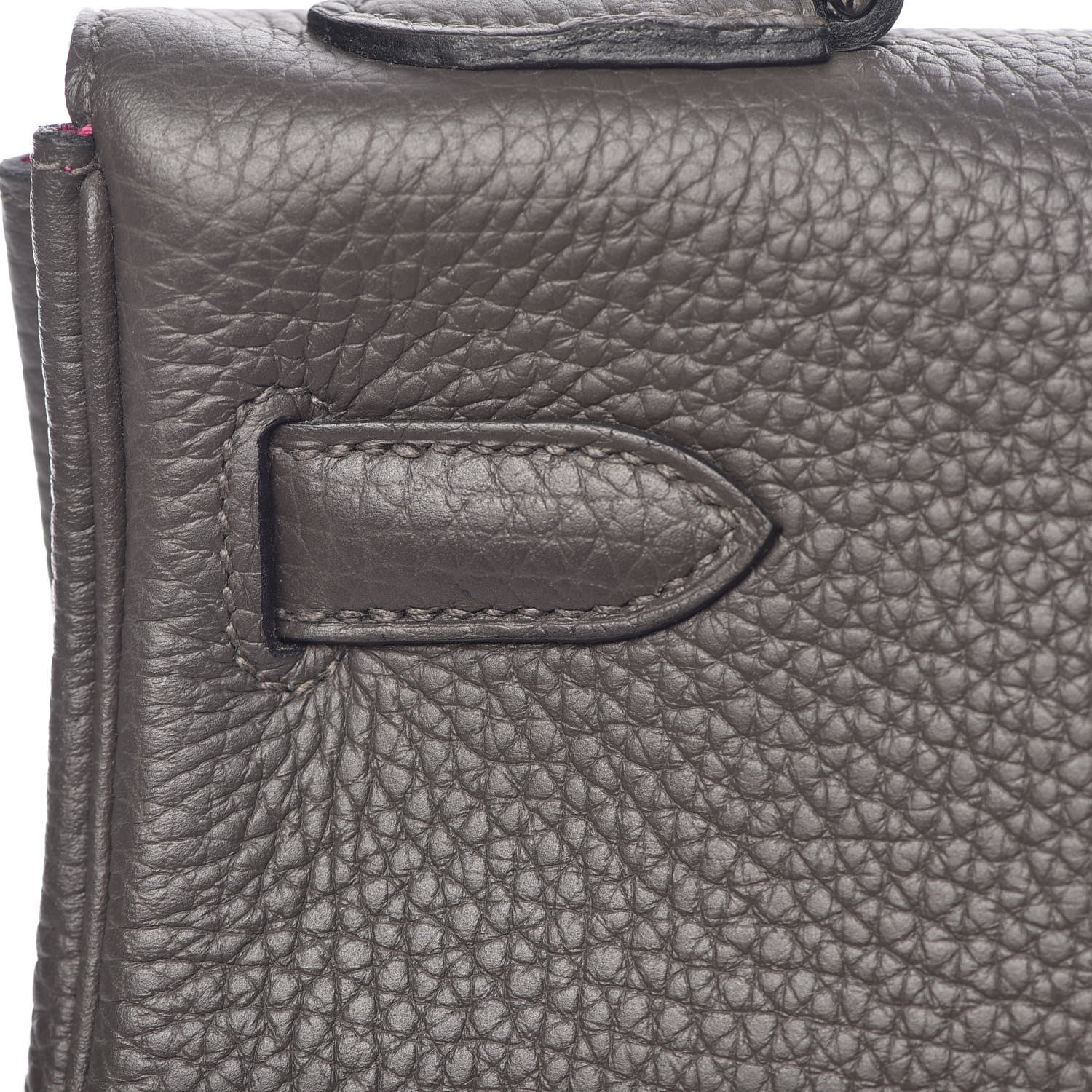 Hermes Taurillon Clemence Horseshoe Kelly Retourne 32 Graphite Tosca 14 of 41