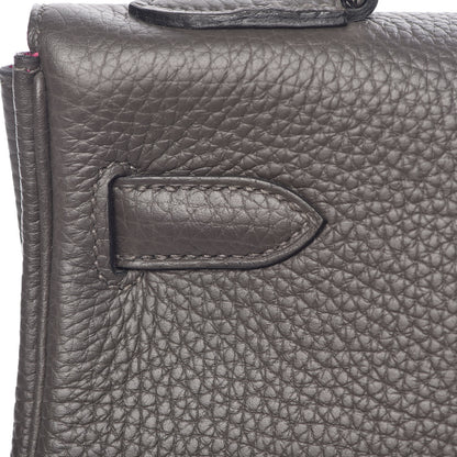 Hermes Taurillon Clemence Horseshoe Kelly Retourne 32 Graphite Tosca 14 of 41