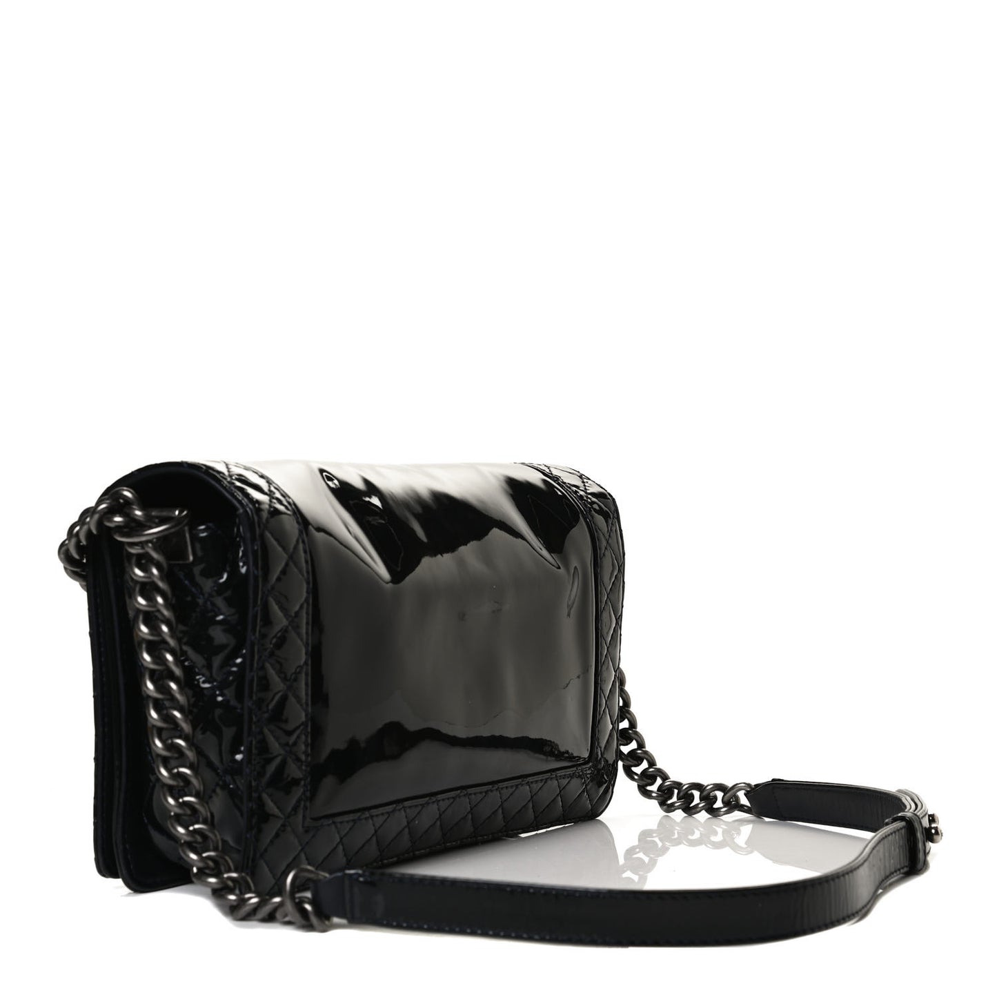 Patent New Medium Boy Reverso Flap Black
