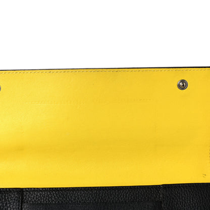 Celine Drummed Calfskin Large Multifunction Flap Wallet Black 9 of 11